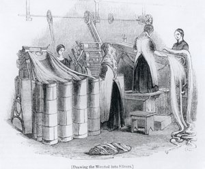 Das Kämmen der Wolle zu Strähnen von English School